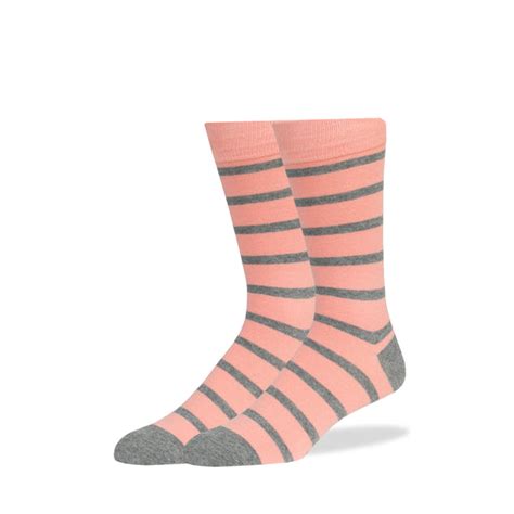 Pink And Heather Gray Stripe Socks Sprezzabox