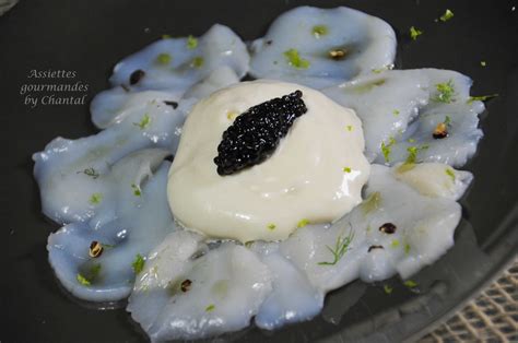 Carpaccio De Saint Jacques Caviar Et Espuma De Parmesan Assiettes