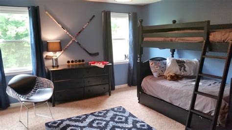 Living room furnish decorate heat & cool patio furnish decorate entertain cook shop all rooms. Hockey themed boys bedroom | Sport bedroom, Hockey bedroom ...