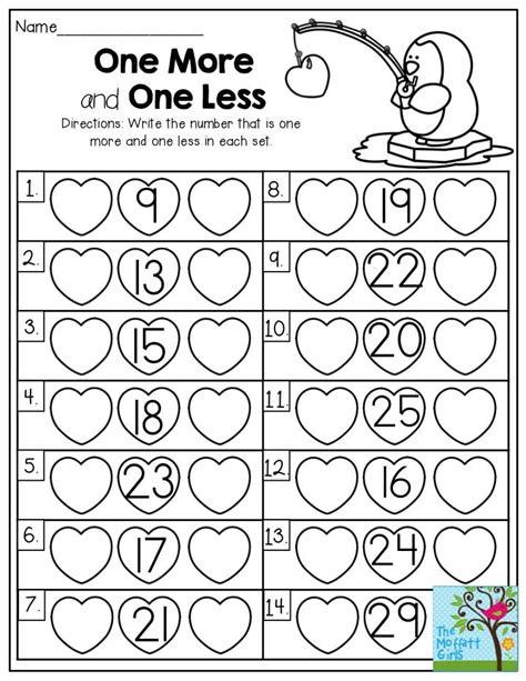 Free Printable One More One Less Worksheets Printable Templates