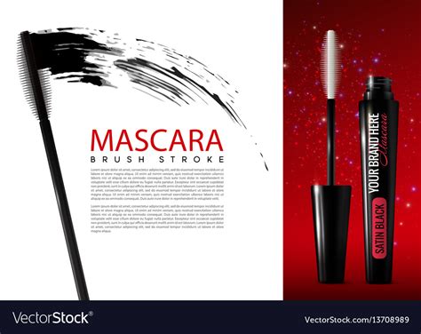 Realistic Mascara Cosmetic Advertising Template Vector Image