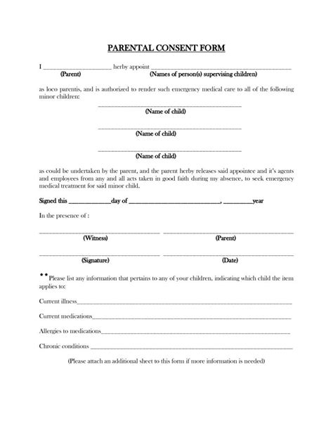 2023 Passport Parental Consent Form Fillable Printable Pdf And Forms