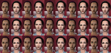 Mod The Sims Full Set Of Default Face Replacement Templates