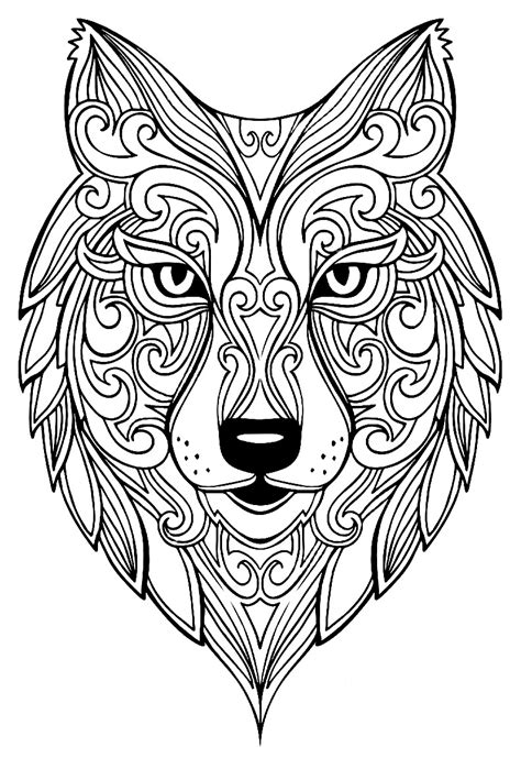 Wolf 2 Animals Coloring Pages For Adults Justcolor