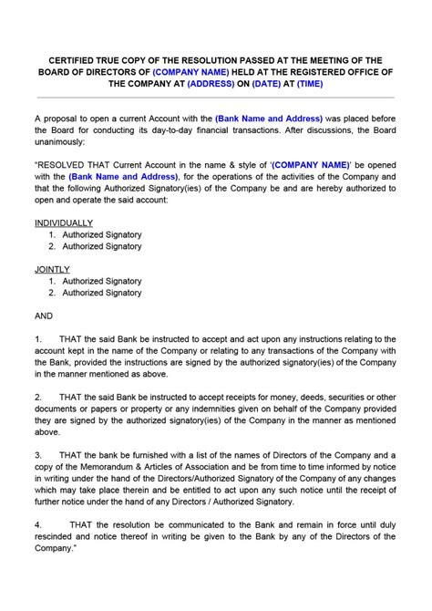 However, sometimes due to some situations, a company board may decide to add an. Board Resolution for Opening Bank Account | Bank account ...