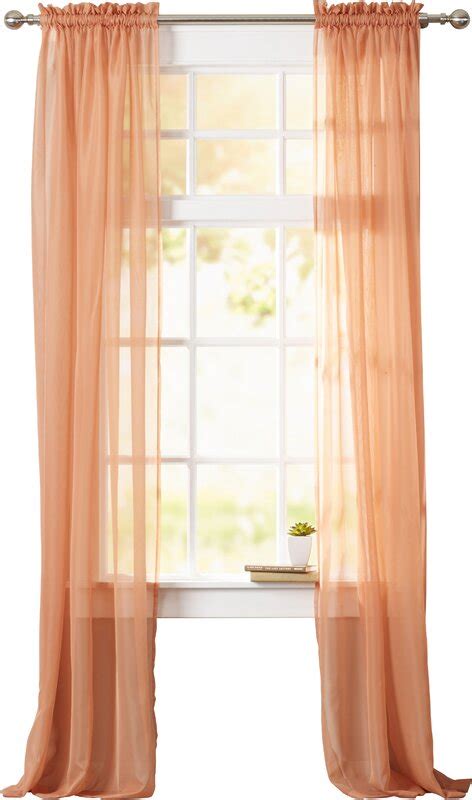House Of Hampton Aurora Solid Sheer Rod Pocket Single Curtain Panel