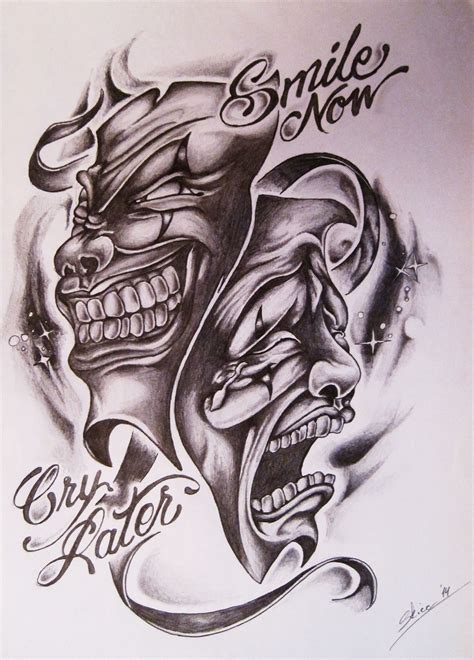 Laugh Now Cry Later Latest Tattoo Design Clown Tattoo Pattern Tattoo