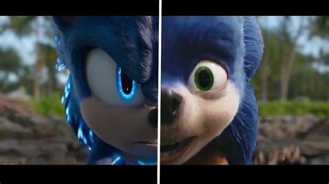 Sonic Movie 2 Old Design Vs New Design Ugly Sonic Vs Sonic Youtube