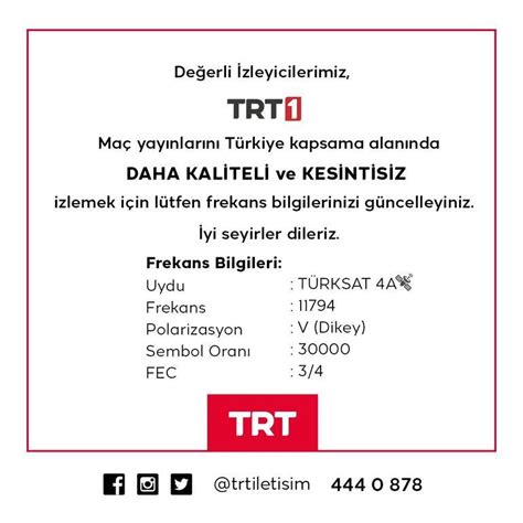 Portekiz Türkiye maçı TRT 1 frekans bilgileri TÜRKSAT 4A TRT 1 frekans