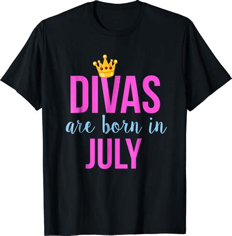 Divas Are Born In July Queen And Princess Birthday T Shirt