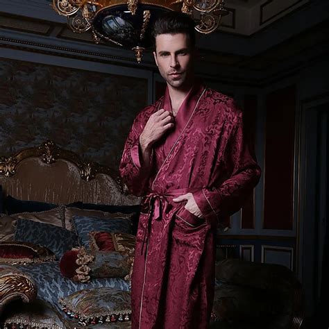 Sexy Genuine Silk Mens Sleeping Robes 100 Silkworm Silk Sleepwear