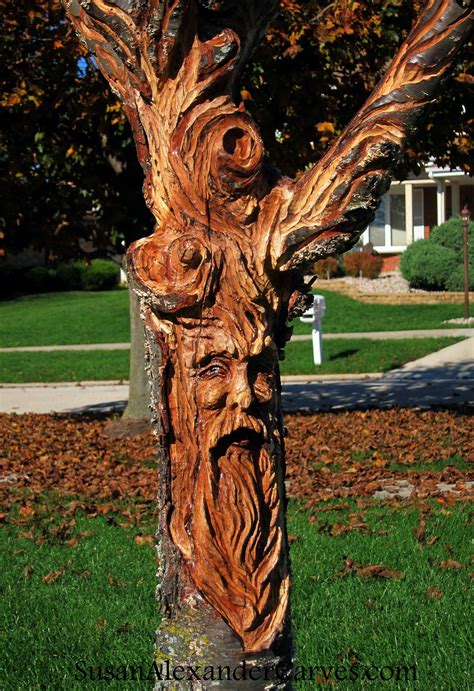 Susan Alexander Tree Wizard Tree Carving Face Carving Carving