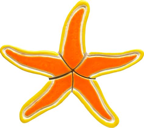 Orange Starfish Mosaic — Custom Mosaics
