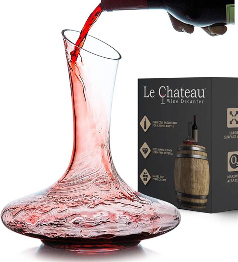Le Chateau Wine Decanter 100 Hand Blown Lead Free Crystal Glass Red Wine Ebay