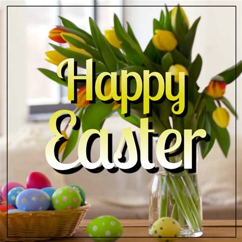 Happy Easter Greating Video Card Easter Eggs Instagram Post Template
