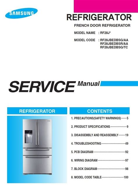 Samsung RF28JBEDBSG RF28JBEDBSR RF28JBEDBSG Service Ma - serviceandrepair