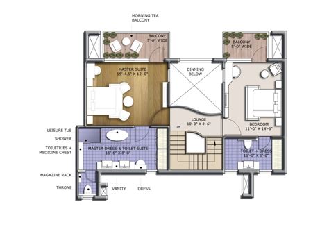 Bptp Discovery Park 3 Br Duplex Upper Level 2440 Sqft Floor Plan