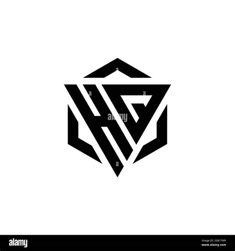 Hq Logo Monogram With Triangle And Hexagon Modern Design Template