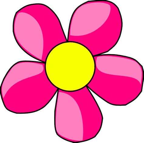 Hot Pink Flower Clip Art At Vector Clip Art Online Royalty