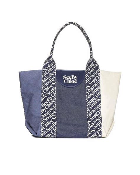 See By Chloé Letizia Denim Small Tote Bag In Blue Lyst