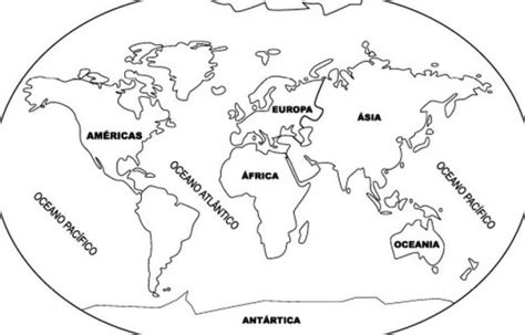 Mapa Mundi Continentes Para Dibujar Mapa Mundi