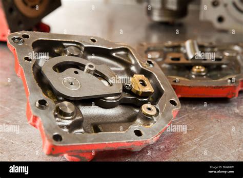 Metal Parts Of Hydraulic Machines Stock Photo Alamy