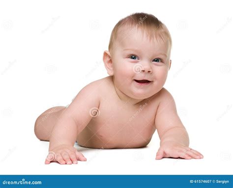 Cute Baby Boy Smiles Stock Image Image Of Clever Lying 61574607