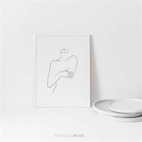 Minimalist Girl Line Illustration Female Sexual Printable Art Etsy