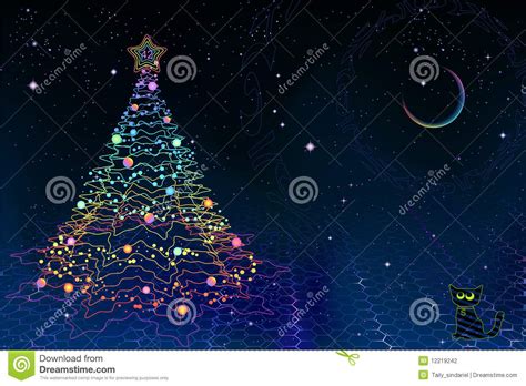 Quantum Physics Christmas Card Stock Vector Illustration