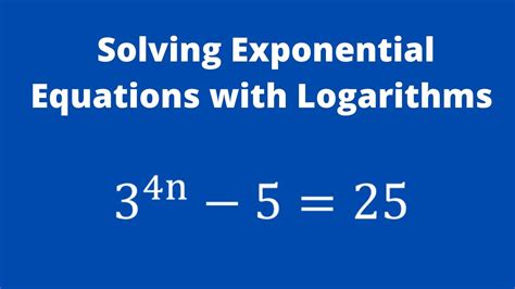 Solving Exponential Equations Using Logarithms YouTube