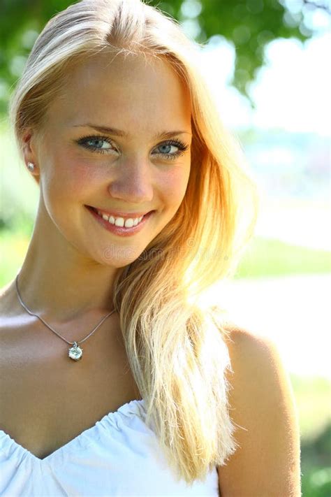 Young Beautiful Blond Female With Long Hair Stock Image Image Of