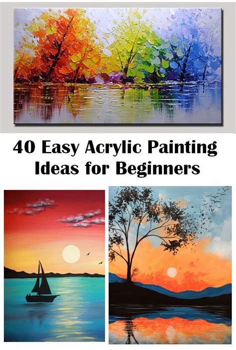 40 Easy Landscape Painting Ideas For Beginners Easy Acrylic Painting