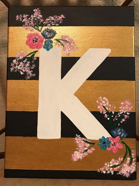 Letter K Painted Canvas Canvas Painting Diy Diy Canvas Art Black