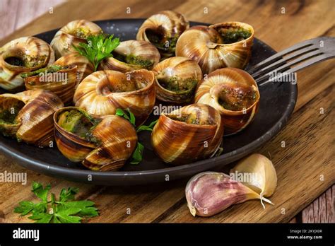 Cooked Burgundy Snails Escargots De Bourgogne Stock Photo Alamy