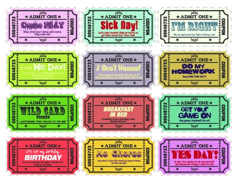 Printable Kids Coupons With Extra Blank Coupons 24 By Tvlbdesigns