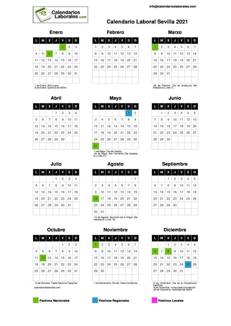 Calendario 2021 Con Festivos Andalucia