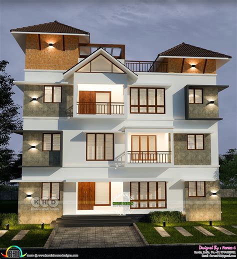4 Bhk Flat Roof Modern Home 2049 Sq Ft Kerala Home Design And Floor