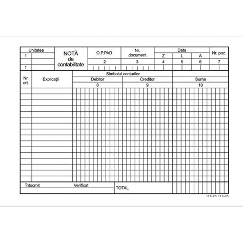 Nota De Contabilitate A5 Tipografia Fistem Tipografia Valmaster