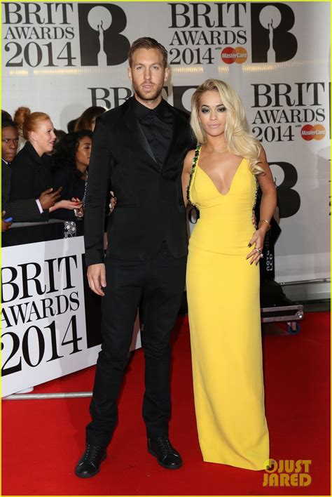 Rita Ora Calvin Harris BRIT Awards Red Carpet Photo BRIT Awards Calvin