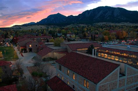 The university of colorado boulder, founded in 1876, is a comprehensive, public university. Front Range sunset, from the University of Colorado campus