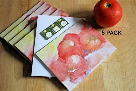 When an acquaintance has given you. Tomato Watercolor Kitchen Cards Tomatoes Recipe Swap Note ...