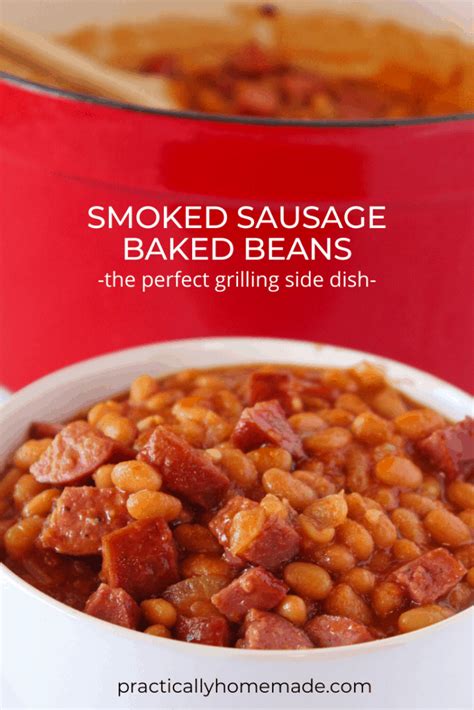 Smoked Sausage Baked Beans Recipe Practically Homemade