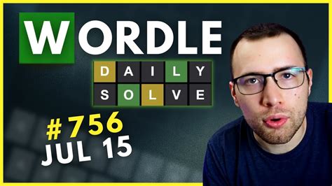 Daily Word Guessing Game Wordle Saturday July 15 756 Youtube