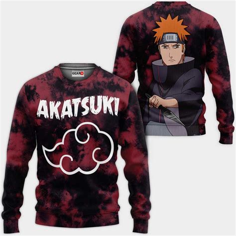 Akatsuki Yahiko Hoodie Custom Anime Naruto Tie Dye Style Home Decor
