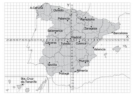 Mapa España Coordenadas Cartesianas
