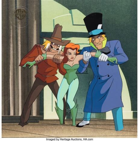 Batman The Animated Series Trial Scarecrow Poison Ivy And Mad Hatter Production Cel Warner