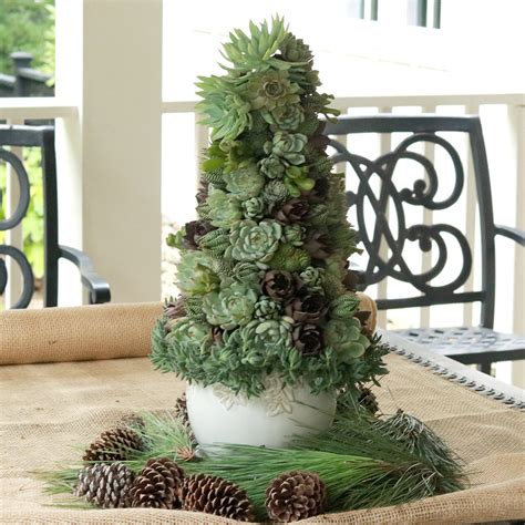 How To Make A Succulent Christmas Tree Centerpiece The Home Depot
