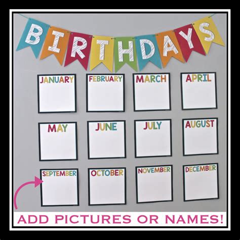 Birthday Board Bulletin Display Classroom Decor Staff Or Student