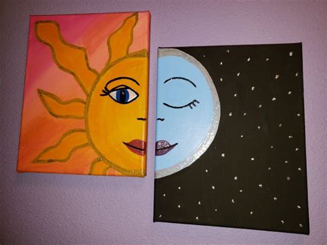 Easy Sun And Moon Painting