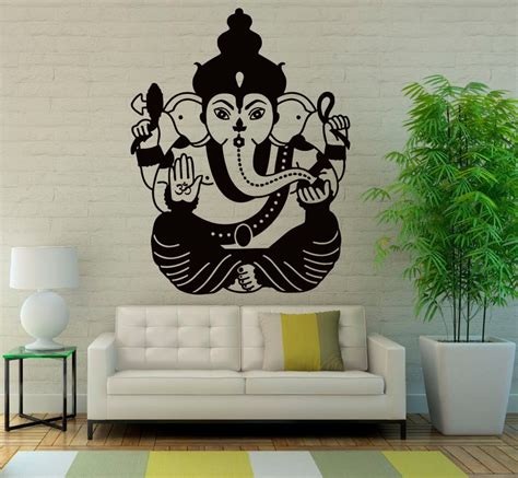 Ganesha Wall Vinyl Decal Ganesh Sticker Elephant Lord Art Etsy